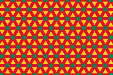 Simple geometric pattern in the colors of the national flag of Benin Illustrazione stock