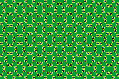 Simple geometric pattern in the colors of the national flag of Brazil Illustrazione stock