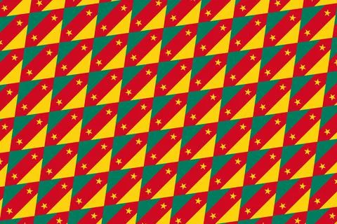 Simple geometric pattern in the colors of the national flag of Cameroon Illustrazione stock
