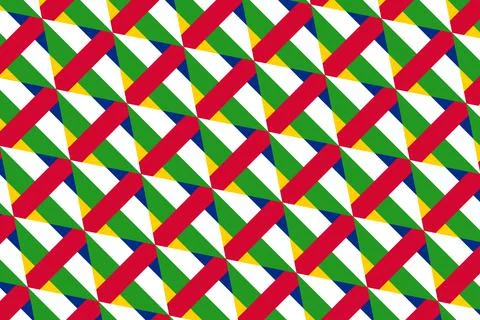 Simple geometric pattern in the colors of the national flag of Central Africa Stock Illustration
