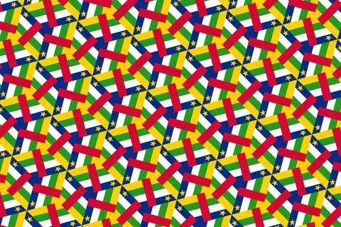 Simple geometric pattern in the colors of the national flag of Central Africa Stock Illustration