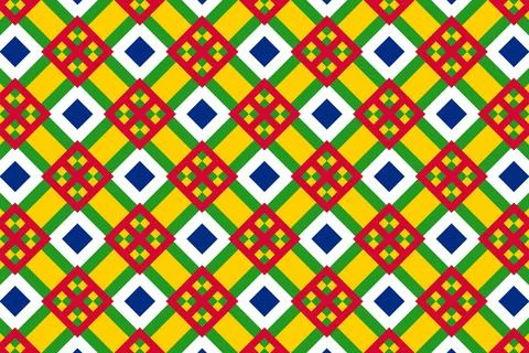 Simple geometric pattern in the colors of the national flag of Central Africa Stock Illustration