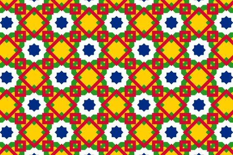 Simple geometric pattern in the colors of the national flag of Central Africa Stock Illustration