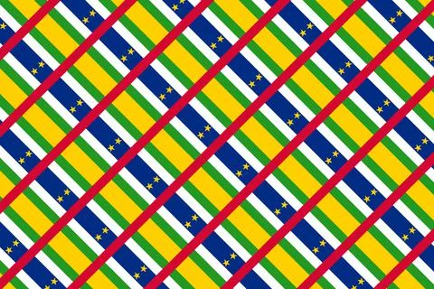 Simple geometric pattern in the colors of the national flag of Central Africa Stock Illustration