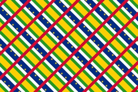 Simple geometric pattern in the colors of the national flag of Central Africa Stock Illustration