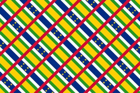 Simple geometric pattern in the colors of the national flag of Central Africa Stock Illustration