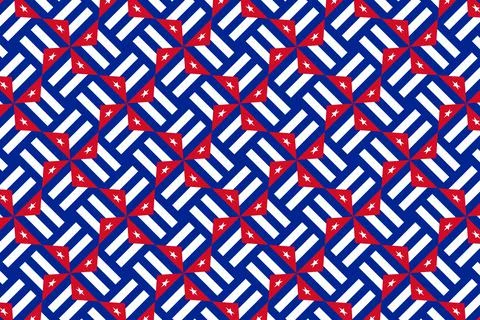 Simple geometric pattern in the colors of the national flag of Cuba Illustrazione stock