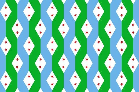 Simple geometric pattern in the colors of the national flag of Djibouti Stock Illustration