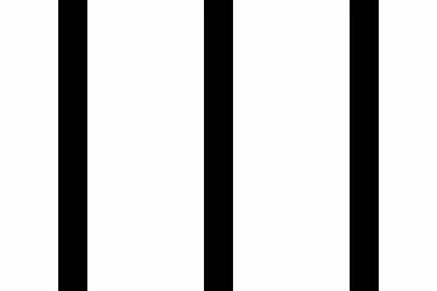 Simple geometric pattern featuring three black vertical stripes against a whi Stock Illustration