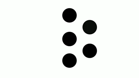 A simple geometric pattern with seven black circles Stock Footage 313815287