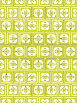A simple geometric pattern with stylized flowers. Stock Illustration