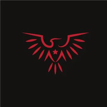 Simple geometric phoenix logo concept Stock Illustration