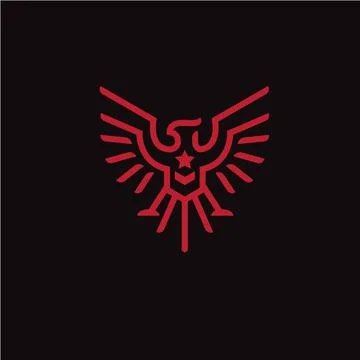 Simple geometric phoenix logo concept Stock Illustration