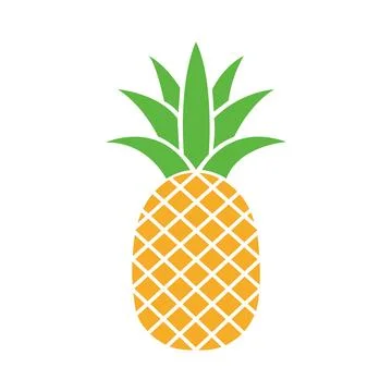Simple geometric pineapple with crosshatch pattern showing vibrant colors o.. Stock Illustration