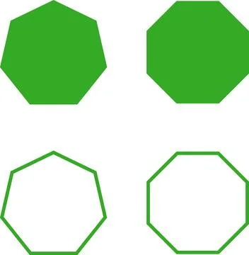 Simple Geometric Polygon Shape Icon Set with sharp and rounded corner Stockillustratie