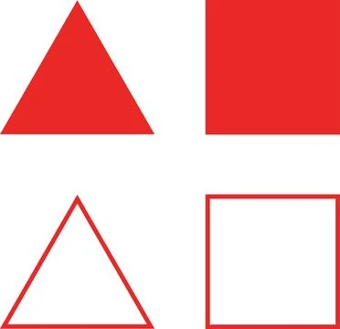 Simple Geometric Polygon Shape Icon Set with sharp and rounded corner 스톡 일러스트