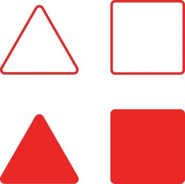 Simple Geometric Polygon Shape Icon Set with sharp and rounded corner 스톡 일러스트