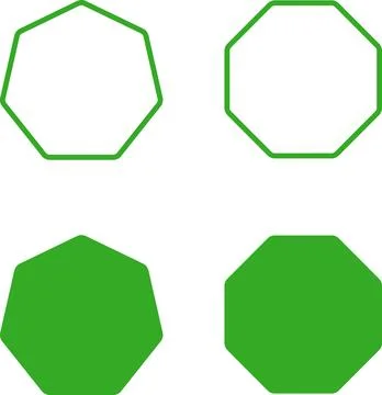 Simple Geometric Polygon Shape Icon Set with sharp and rounded corner イラスト素材