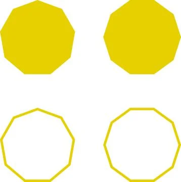 Simple Geometric Polygon Shape Icon Set with sharp and rounded corner 스톡 일러스트