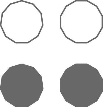 Simple Geometric Polygon Shape Icon Set with sharp and rounded corner 스톡 일러스트