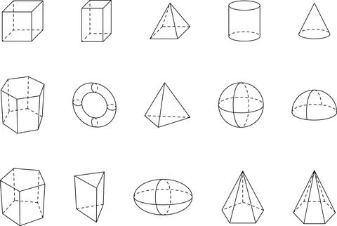 Simple Geometric Polygon Shape Icon Set with sharp and rounded corner Stock Illustration