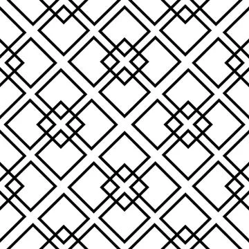 Simple geometric repeating pattern with black and white squares. Seamless abs Stock Illustration