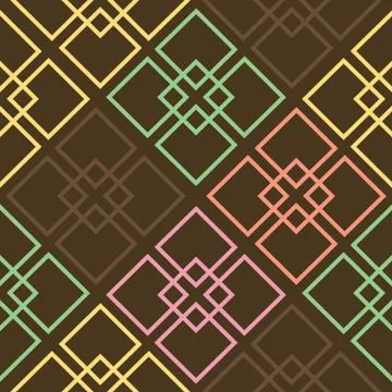 Simple geometric repeating pattern with colorful squares. Seamless abstract p Stock Illustration