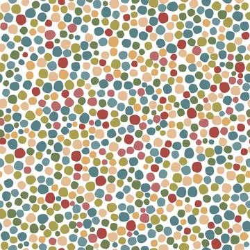 Simple geometric seamless pattern with balls in vintage colors on a white b.. Stock Illustration