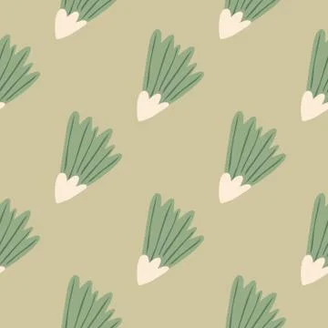 Simple geometric seamless pattern with cute flowers. Abstract floral wallpape Stock Illustration