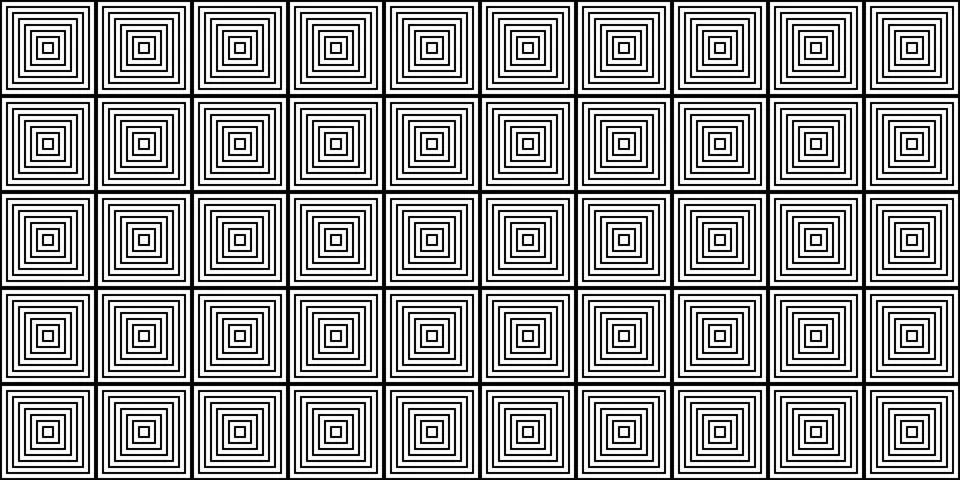 Simple geometric seamless pattern with multi tiered squares, white and black Illustrazione stock