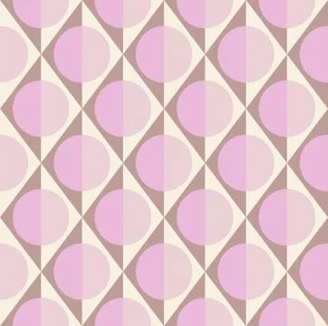 Simple geometric seamless pattern of rhombuses, triangles and circles in pale Stockillustratie