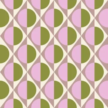 Simple geometric seamless pattern of rhombuses, triangles and circles in taupe Stockillustratie