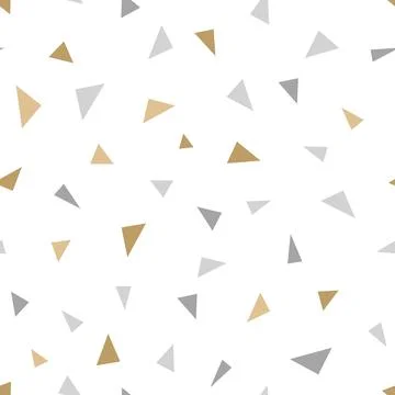 Simple geometric seamless pattern with small golden and silver triangle forms Illustrazione stock
