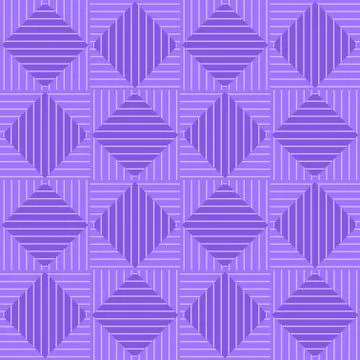 Simple geometric seamless pattern with squares and lines in purple. Stock Illustration