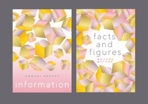 Simple geometric shapes composition in pale pastel yellow and pink colors for Stock Illustration
