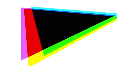 Simple geometric shapes interaction. Three-dimensional lens refraction. Stock Footage 164251083