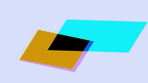 Simple geometric shapes interaction. Three-dimensional lens refraction. Stock Footage 166521600