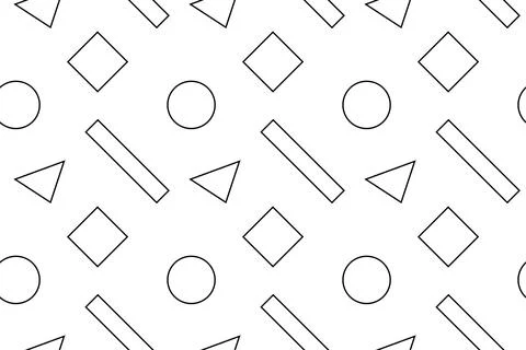 Simple Geometric Shapes Pattern Coloring Page Illustrazione stock