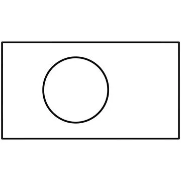 Simple geometric shapes, rectangle with circle Illustrazione stock