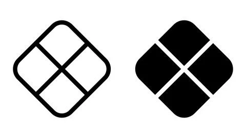 Simple Geometric Shapes of Square Frames with Four Sections Design Stock Illustration