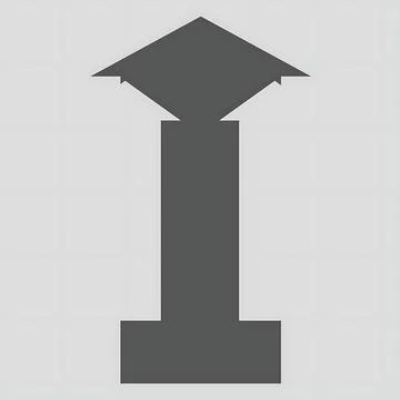 Simple geometric silhouette of a stylized column or monument with a square to Stock Illustration