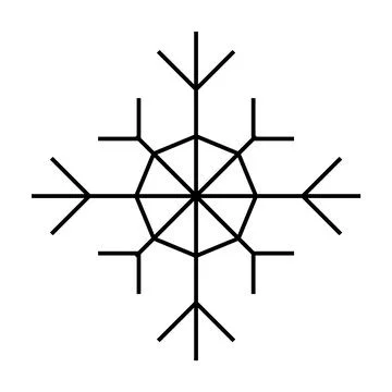 Simple Geometric Snowflake Design for Winter Themed Graphics and Seasonal D.. Stock Illustration