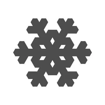 Simple Geometric Snowflake Icon in Flat Design Stock Illustration