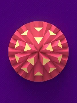 Simple geometric stylized flower in abstract style. 3d rendering fashion Stock Illustration