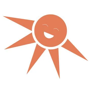 Simple geometric symbol smiling sun vector illustration Stock Illustration