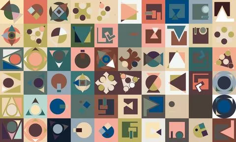 Simple geometric tile, grid, patchwork, abstract vector pattern created for i Stock Illustration