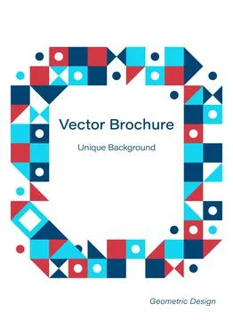Simple geometric vector brochure Stock Illustration