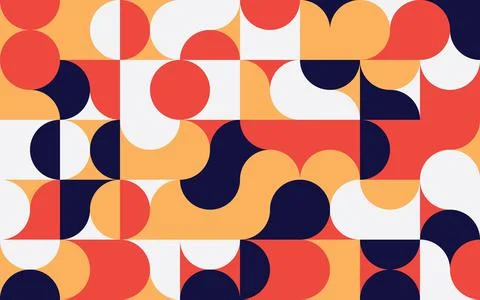 Simple geometric vector pattern. Bright color palette. Stock Illustration