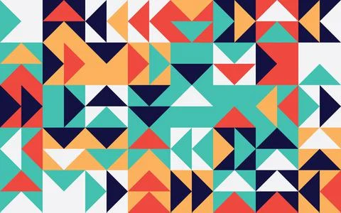 Simple geometric vector pattern. Bright color palette. 스톡 일러스트