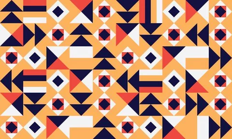 Simple geometric vector pattern. Bright color palette. Stock Illustration